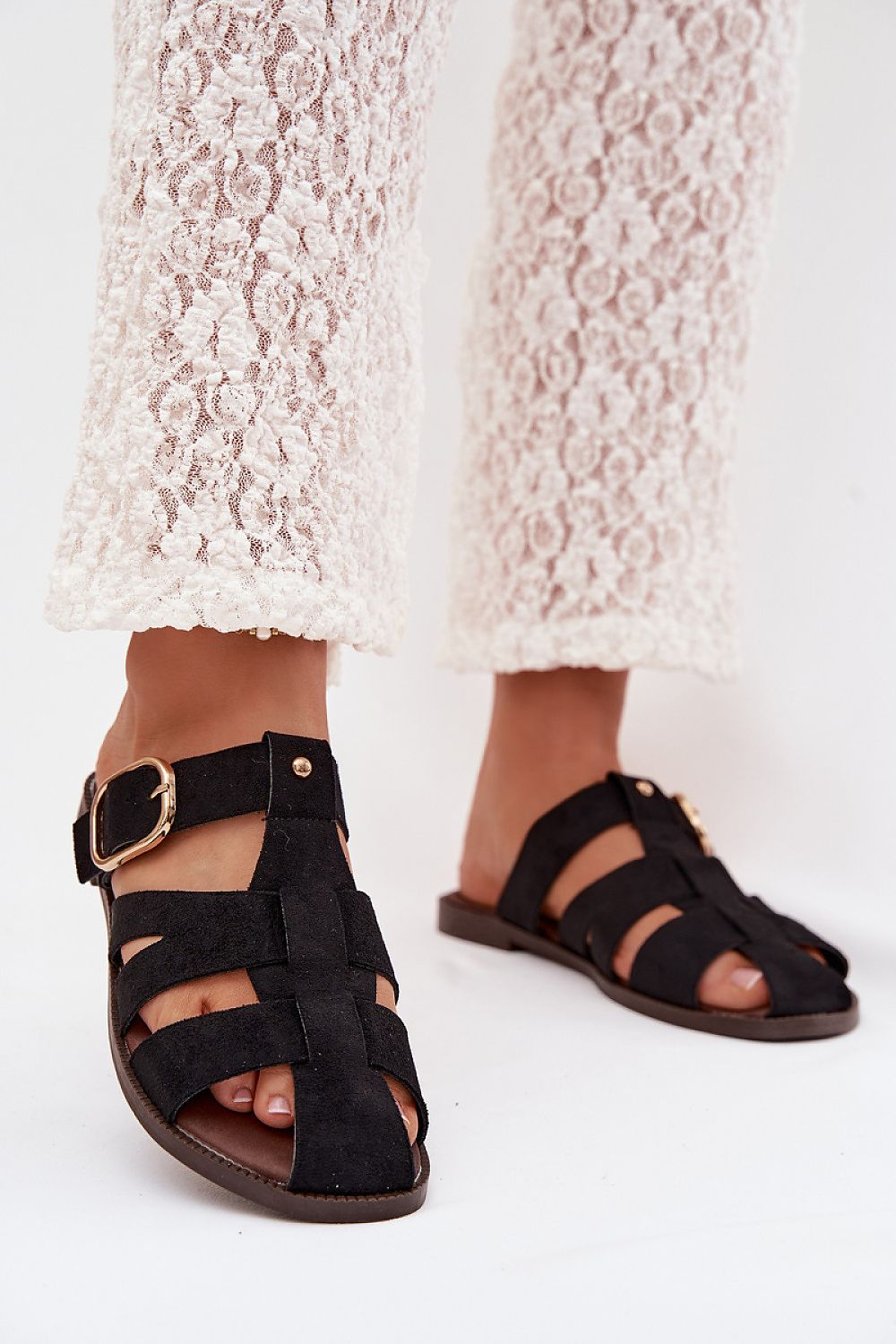 Women’s Adjustable Buckle Flat Sandals-Women's Sandals-LeStyleParfait