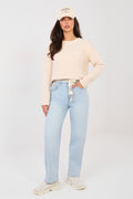 Women's Balloon Jeans - Blue High Waist Stretch Denim-Straight Leg Jeans-LeStyleParfait