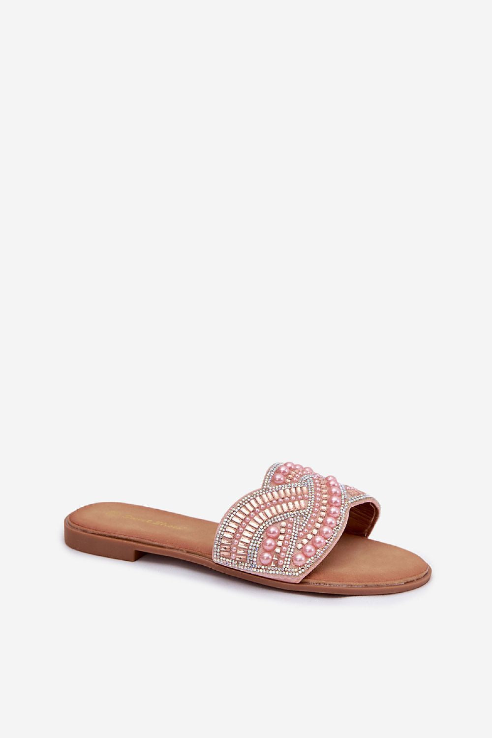 Women’s Beaded Crystal Flat Sandals-Women's Sandals-LeStyleParfait