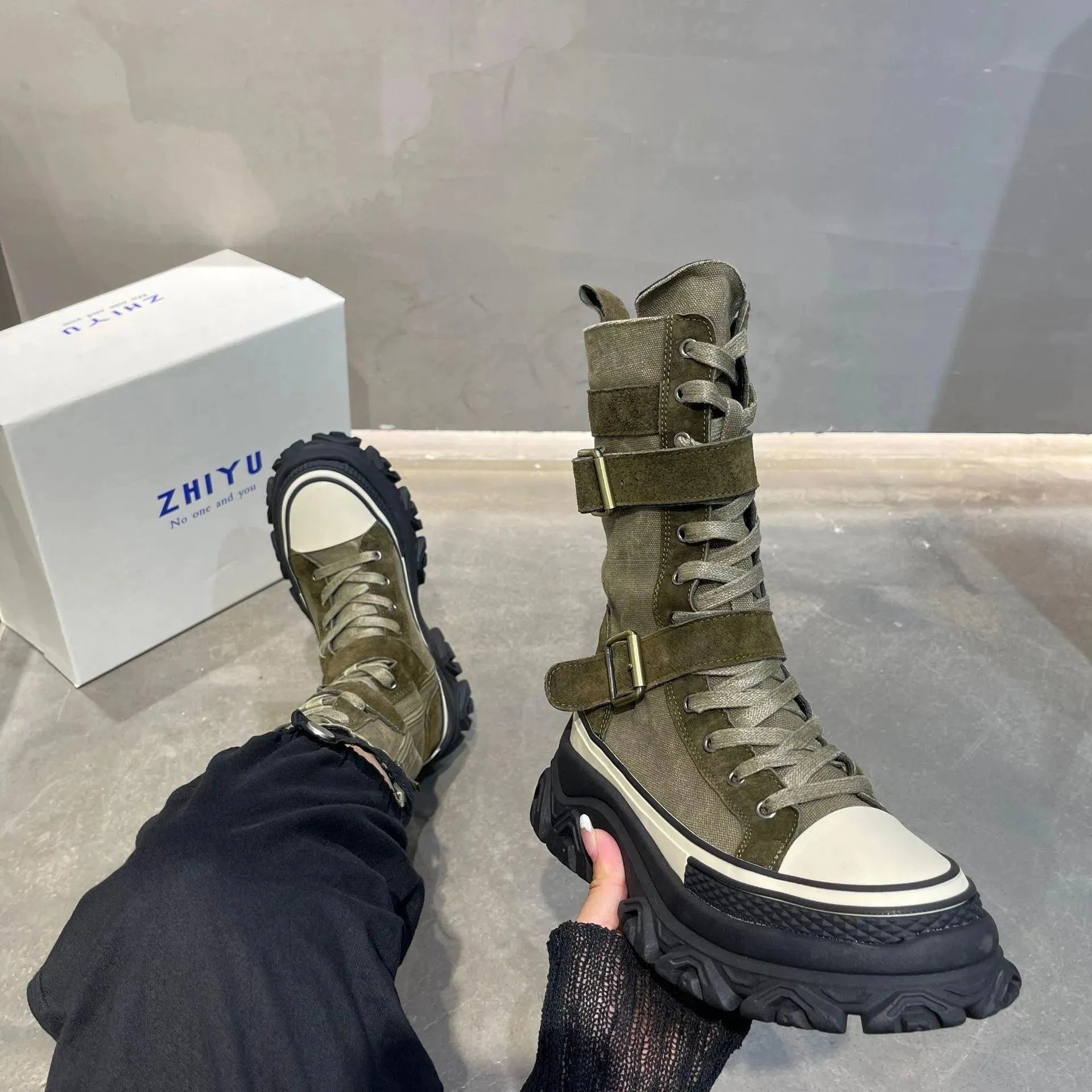 Women's Boots - Women Platform Ankle Boots Sneakers - Lace-Up Spring-Autumn Shoes-Boots-LeStyleParfait