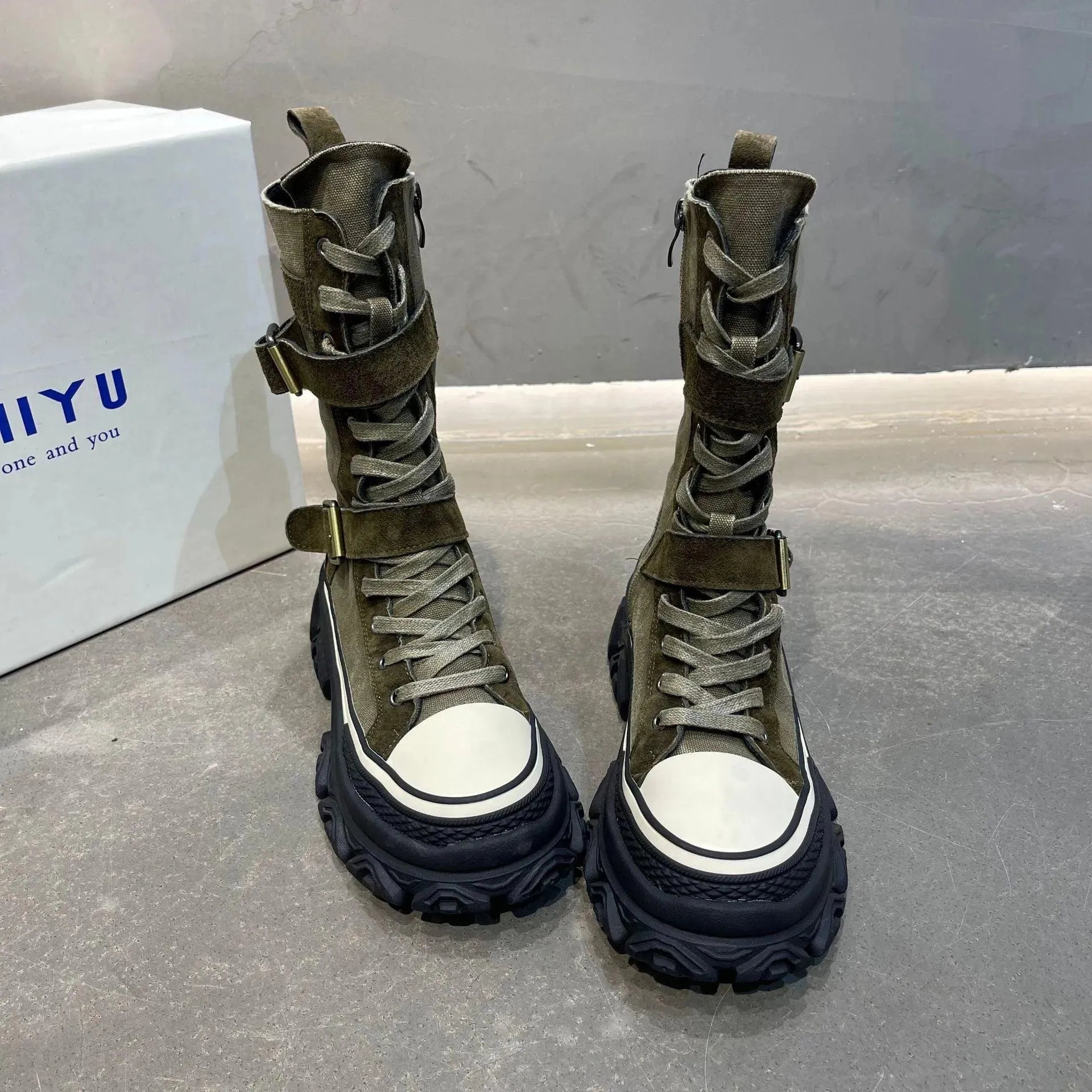 Women's Boots - Women Platform Ankle Boots Sneakers - Lace-Up Spring-Autumn Shoes-Boots-LeStyleParfait