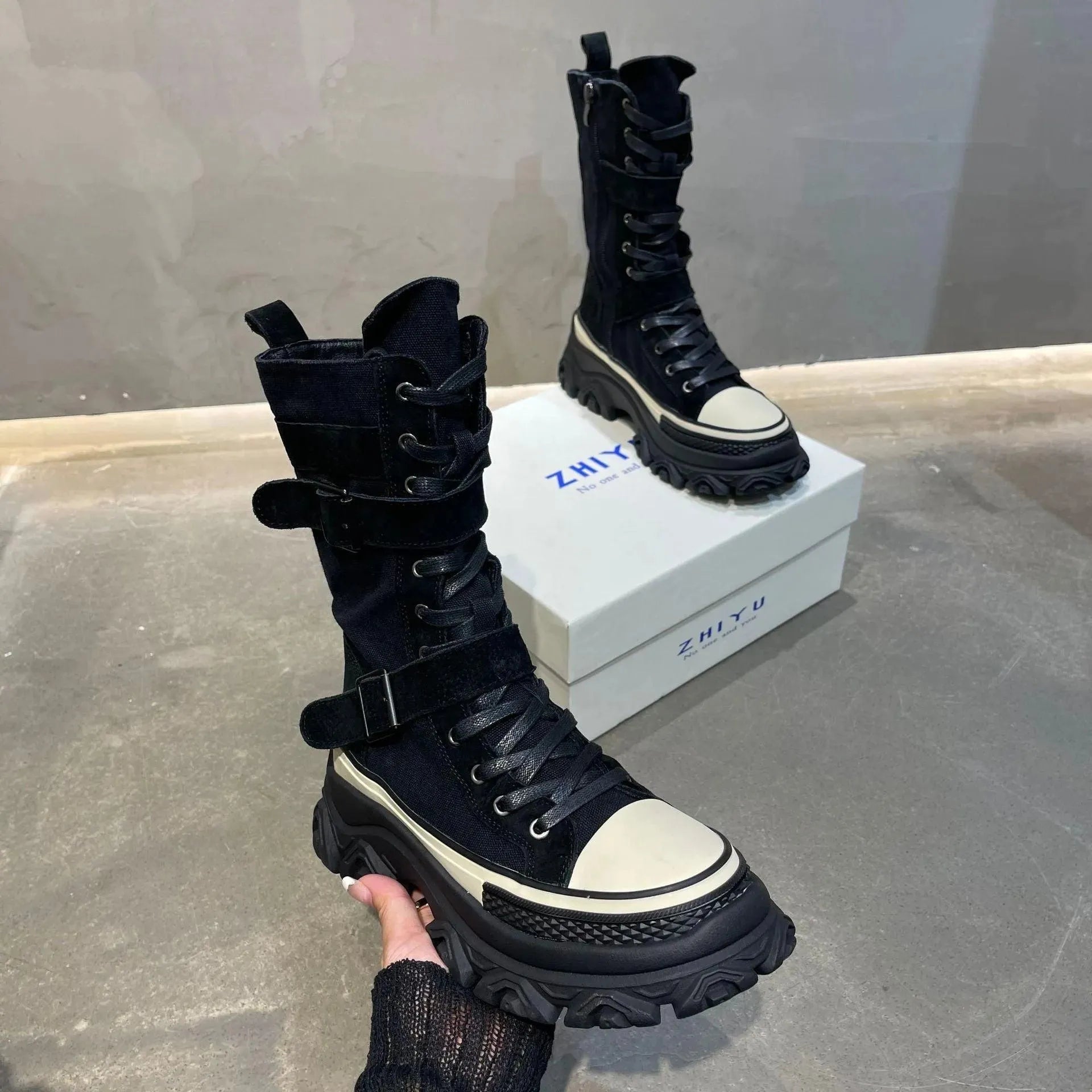 Women's Boots - Women Platform Ankle Boots Sneakers - Lace-Up Spring-Autumn Shoes-Boots-LeStyleParfait