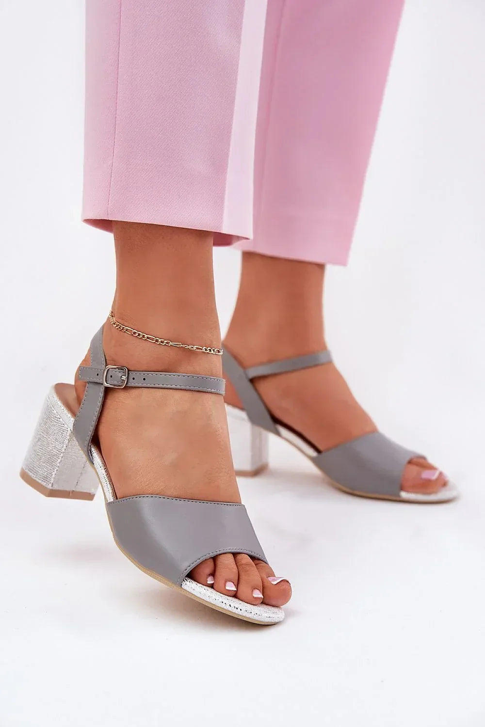 Women’s Buckle Block Heel Sandals-Women's Sandals-LeStyleParfait