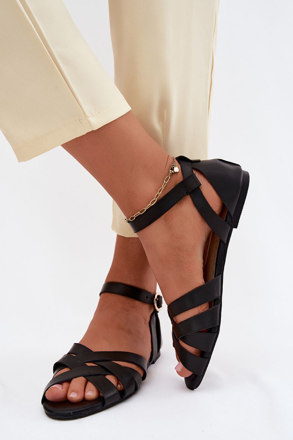 Women’s Casual Buckle Flat Sandals-Women's Sandals-LeStyleParfait