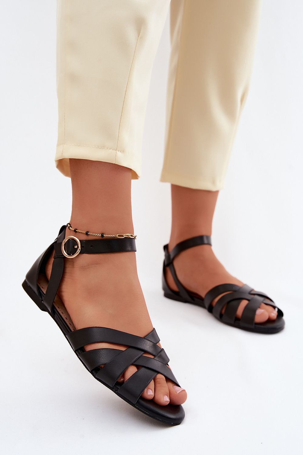 Women’s Casual Buckle Flat Sandals-Women's Sandals-LeStyleParfait