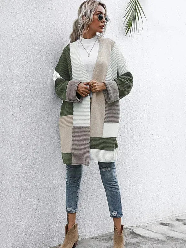 Women’s Crew Neck Longline Cardigan Sweater – Cozy Knit