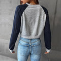 Women's Cropped Graphic Crewneck Sweatshirt-Women Sweatshirt-LeStyleParfait