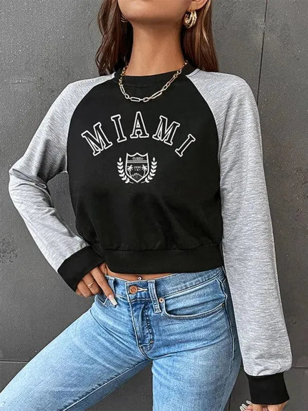 Women's Cropped Streetwear Graphic Sweatshirt-Women Sweatshirt-LeStyleParfait