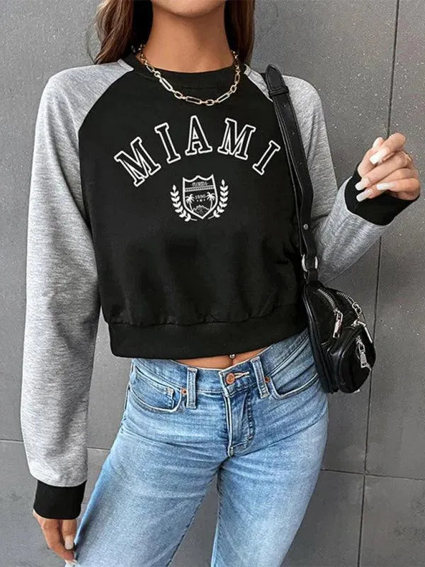Women's Cropped Streetwear Graphic Sweatshirt-Women Sweatshirt-LeStyleParfait