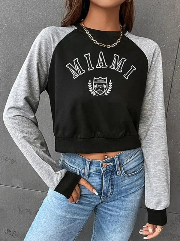 Women's Cropped Streetwear Graphic Sweatshirt-Women Sweatshirt-LeStyleParfait