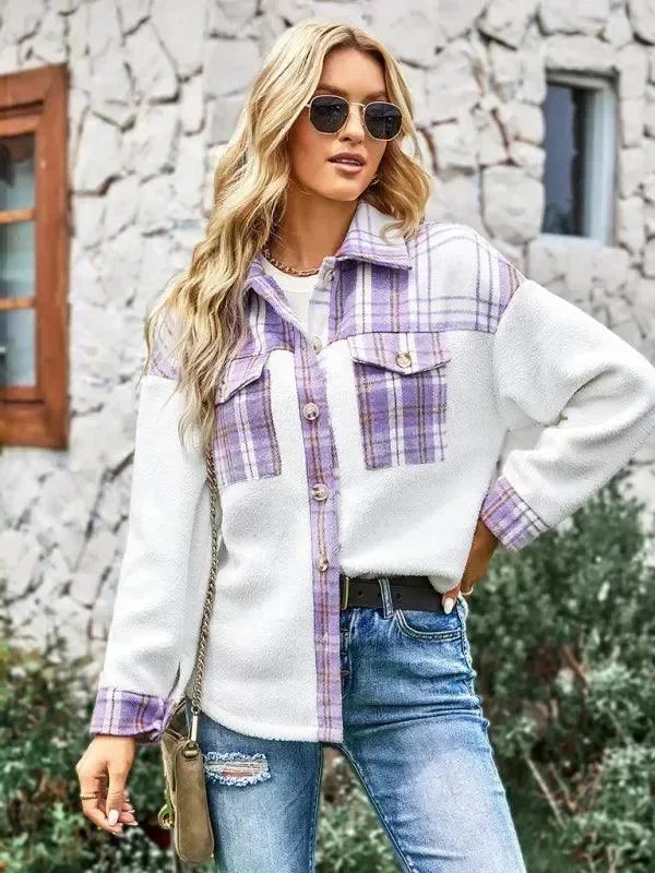 Women's Cropped Woolen Shirt-Women's Shirts-LeStyleParfait