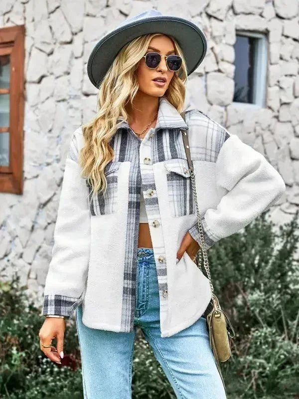 Women's Cropped Woolen Shirt-Women's Shirts-LeStyleParfait