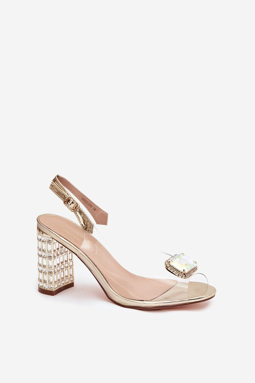 Women’s Crystal Buckle Heel Sandals-Women's Sandals-LeStyleParfait