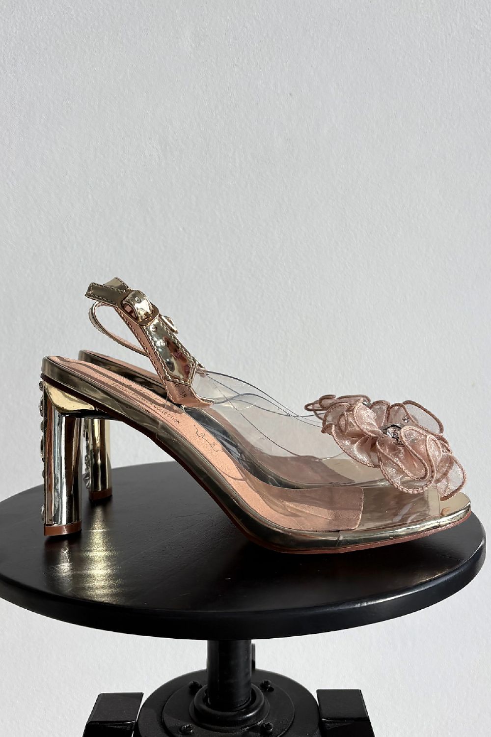 Women’s Crystal Mesh Block Heel Sandals-Women's Sandals-LeStyleParfait
