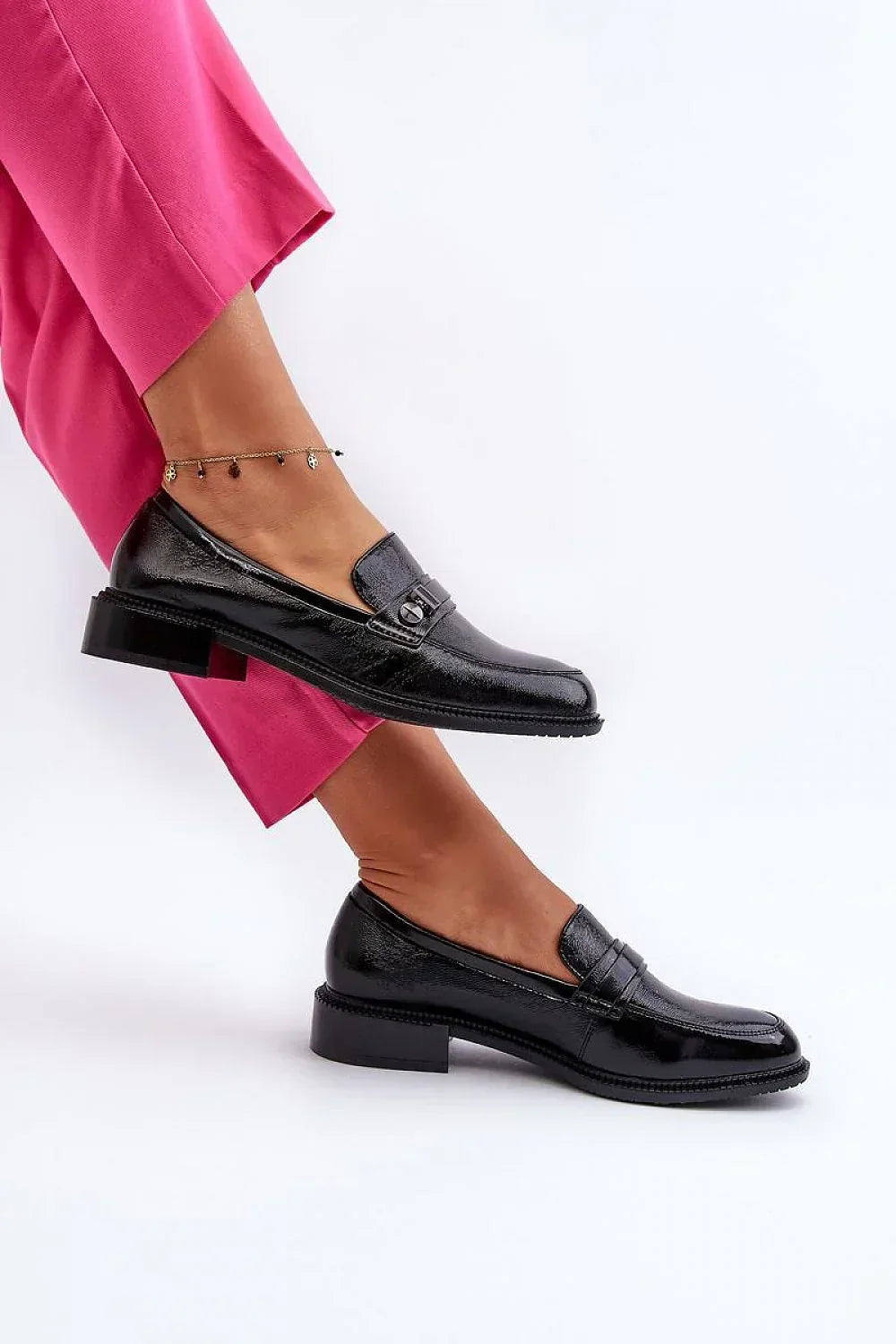 Women’s eco friendly grey and black moccasin loafers, classic women’s office moccasins for spring and autumn