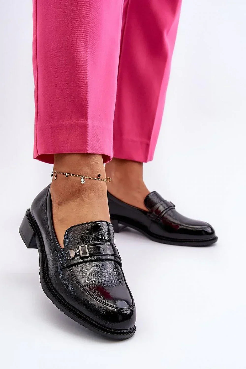 Women’s eco friendly grey and black moccasin loafers, classic women’s office moccasins for spring and autumn