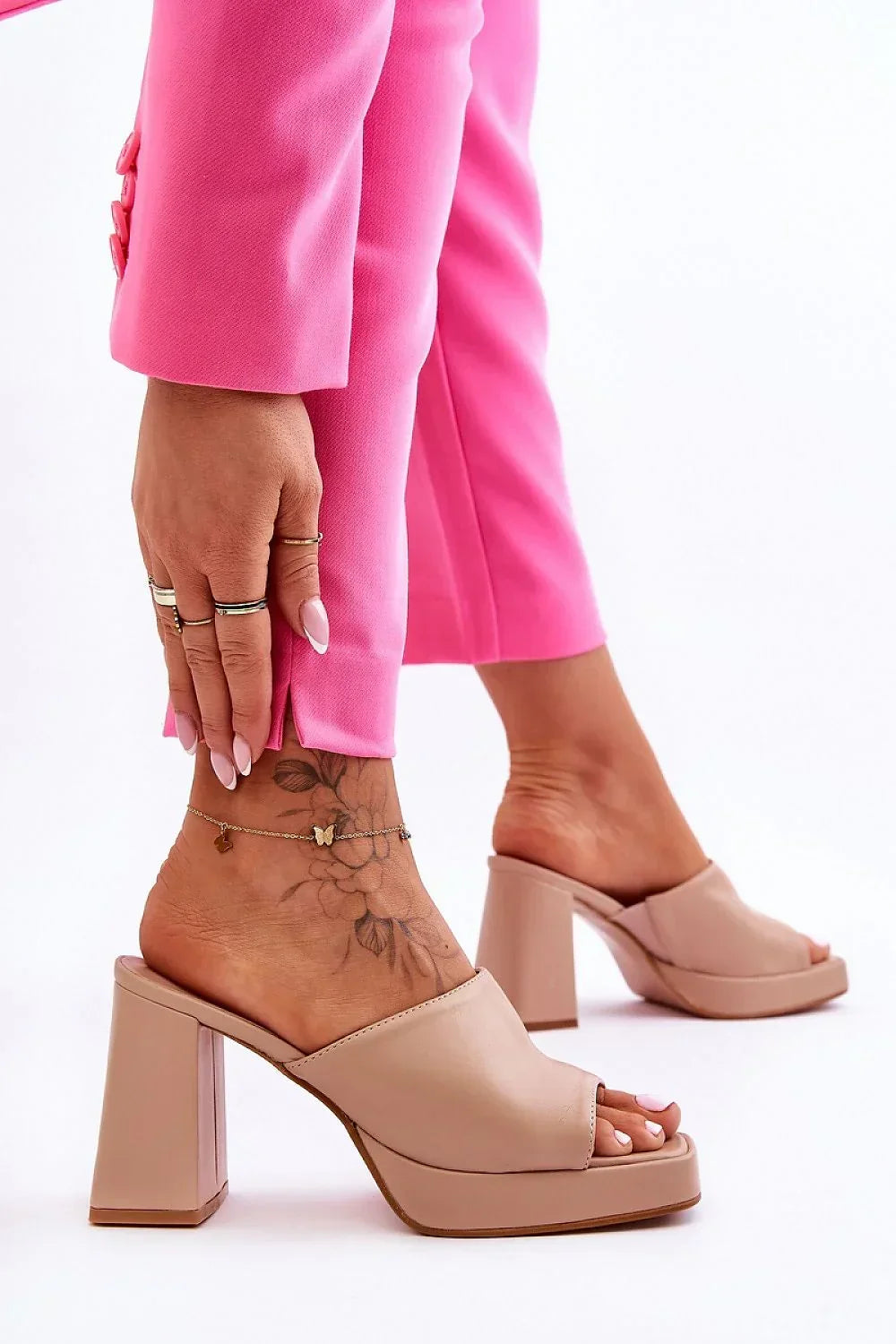 Women’s Elastic Platform Heel Sandals-Women's Sandals-LeStyleParfait