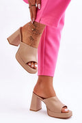 Women’s Elastic Platform Heel Sandals-Women's Sandals-LeStyleParfait