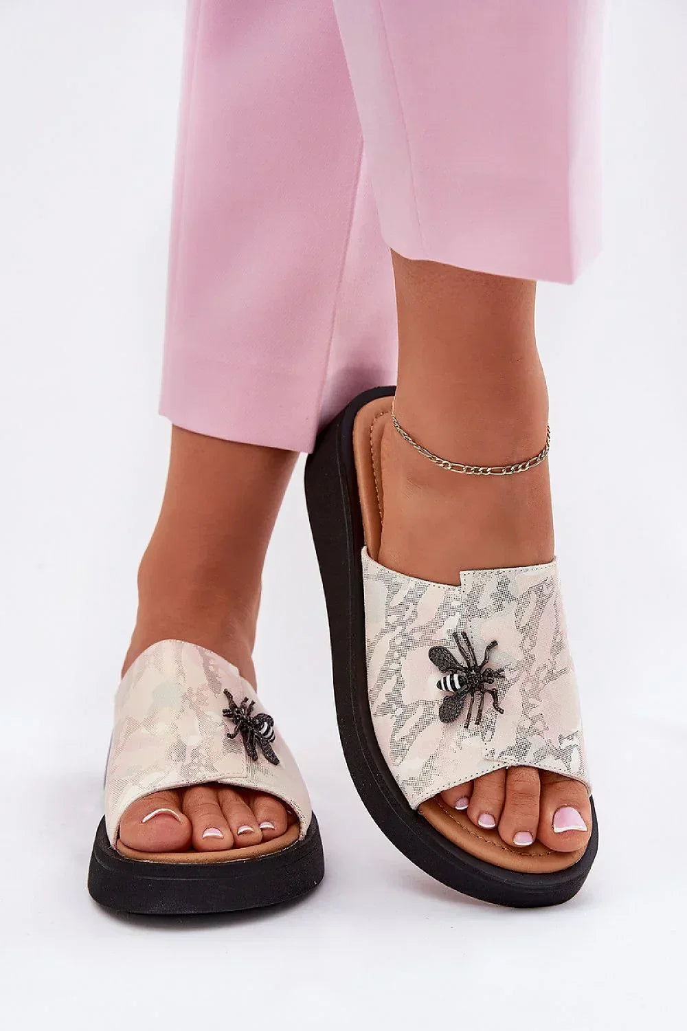 Women’s Elegant Wedge Slide Sandals-Women's Sandals-LeStyleParfait
