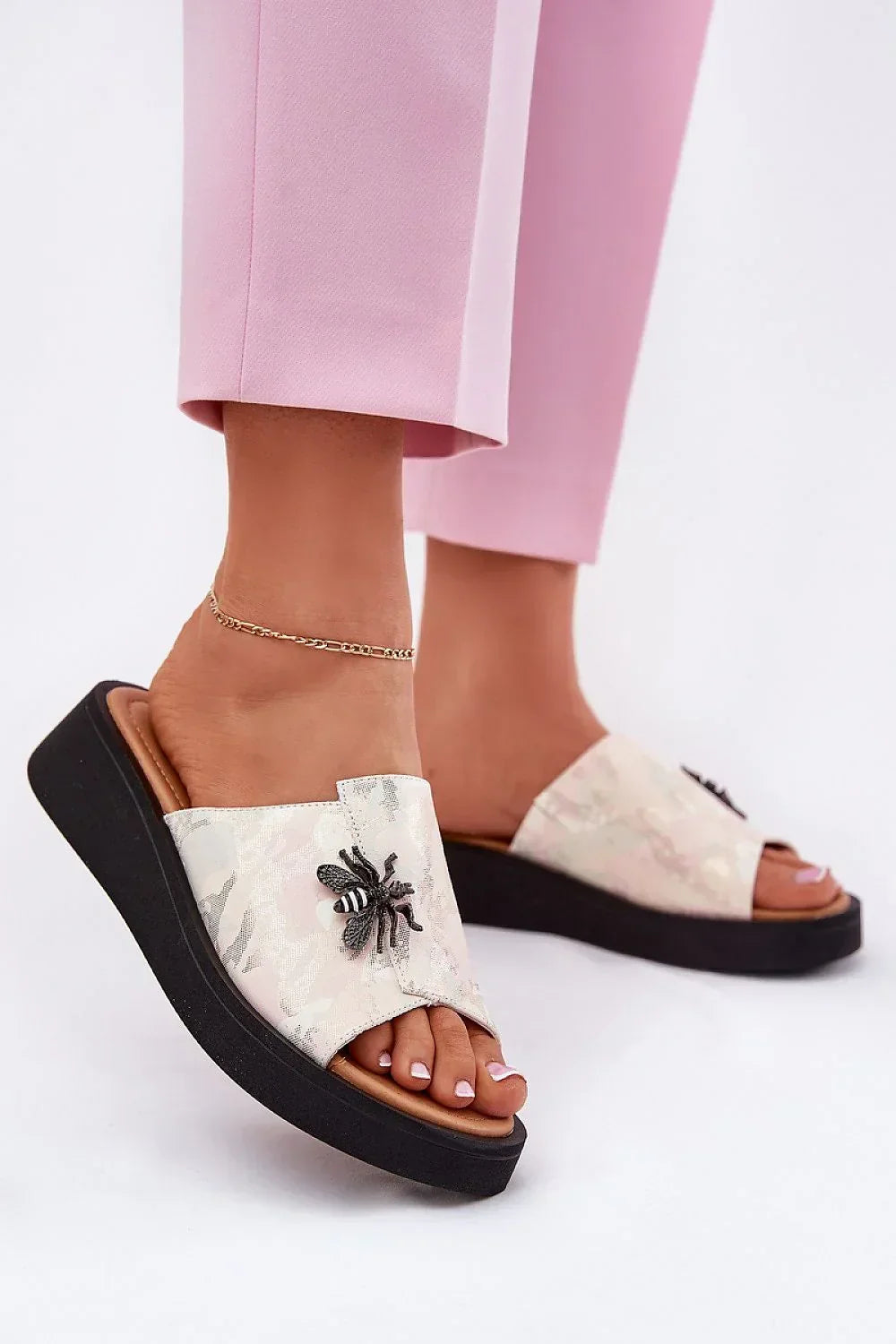 Women’s Elegant Wedge Slide Sandals-Women's Sandals-LeStyleParfait
