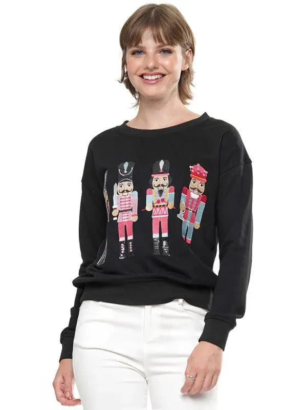 Women's Embroidered Crewneck Sweatshirt-Women Sweatshirt-LeStyleParfait