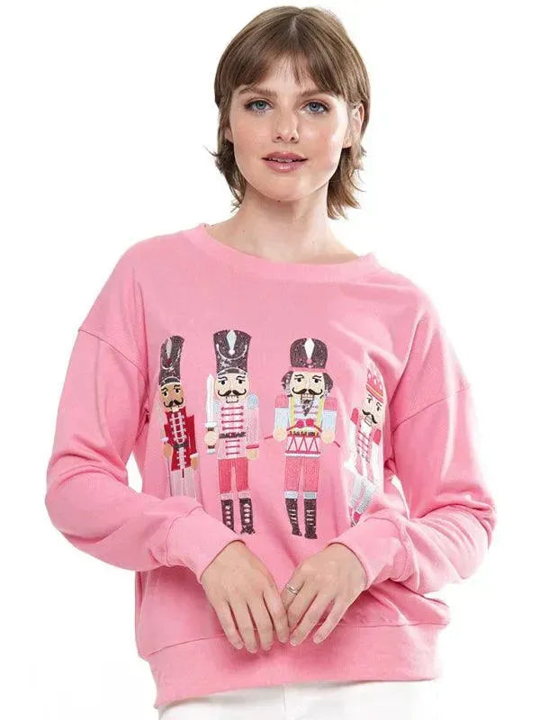 Women's Embroidered Crewneck Sweatshirt-Women Sweatshirt-LeStyleParfait
