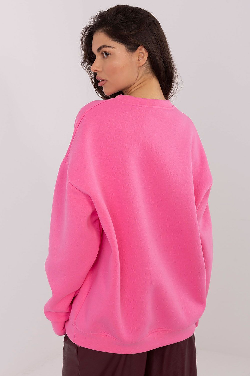 Women's Embroidered Loose Sweatshirt — Pink-Women Sweatshirt-LeStyleParfait