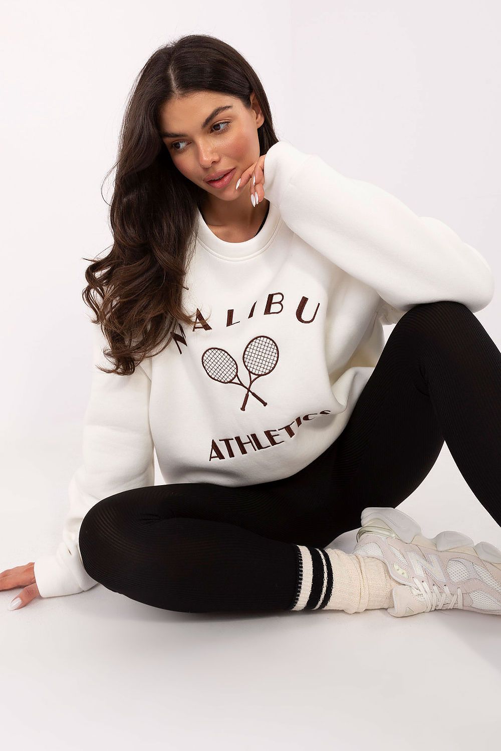 Women's Embroidered Loose Sweatshirt — Pink-Women Sweatshirt-LeStyleParfait