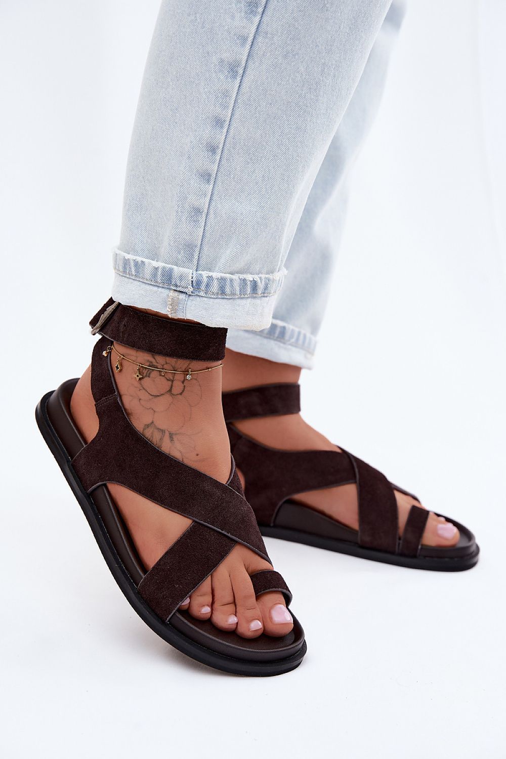 Women’s Flat Ankle Strap Sandals-Women's Sandals-LeStyleParfait