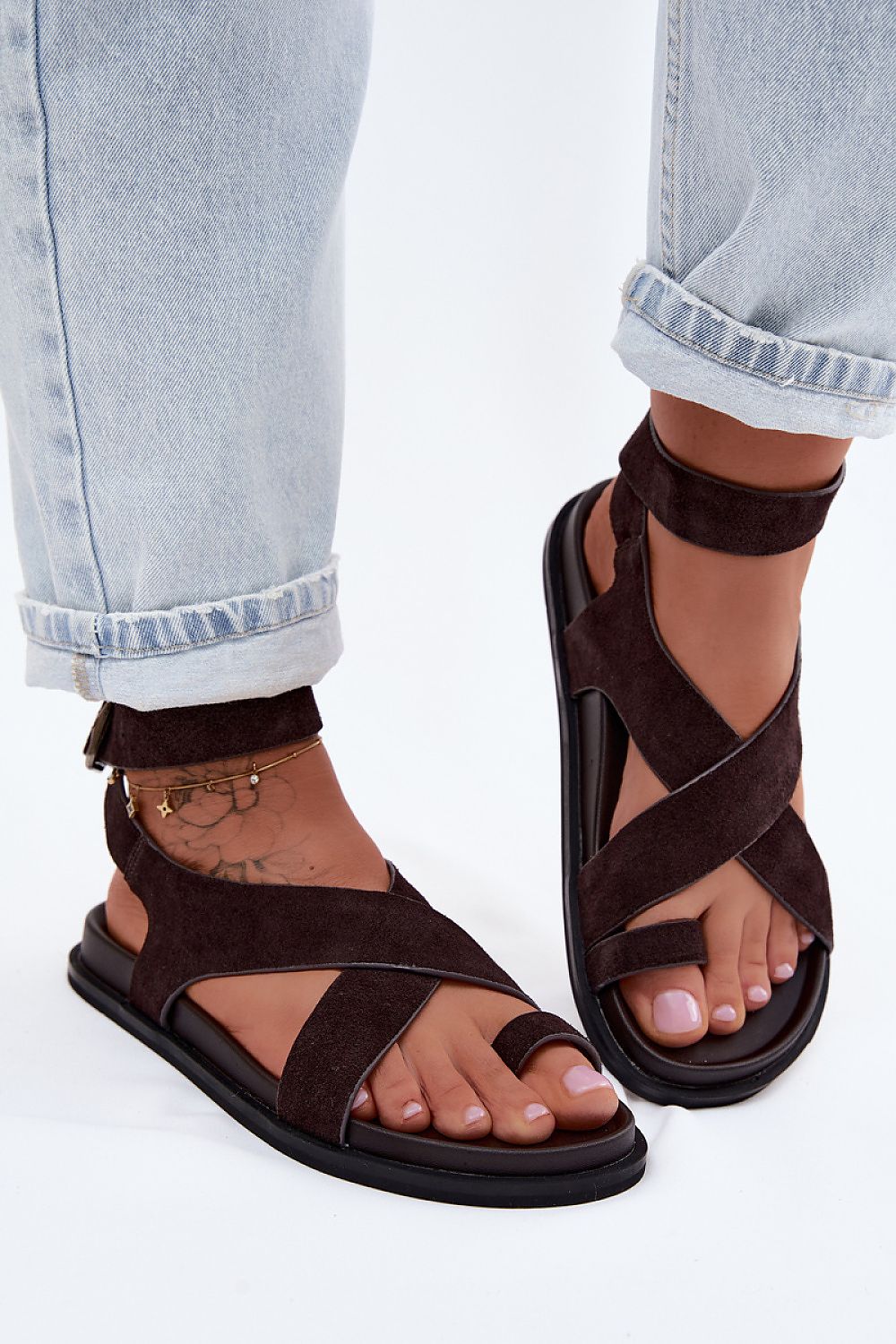 Women’s Flat Ankle Strap Sandals-Women's Sandals-LeStyleParfait