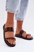 Women’s Flat Buckle Slip-On Sandals-Women's Sandals-LeStyleParfait