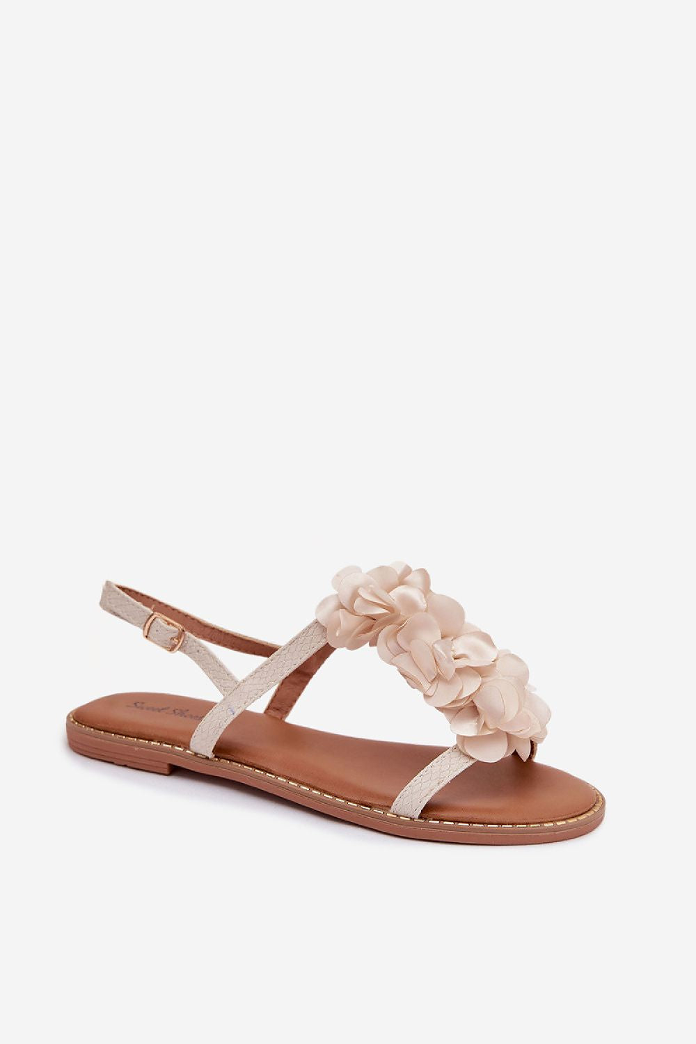 Women’s Floral Buckle Flat Sandals-Women's Sandals-LeStyleParfait