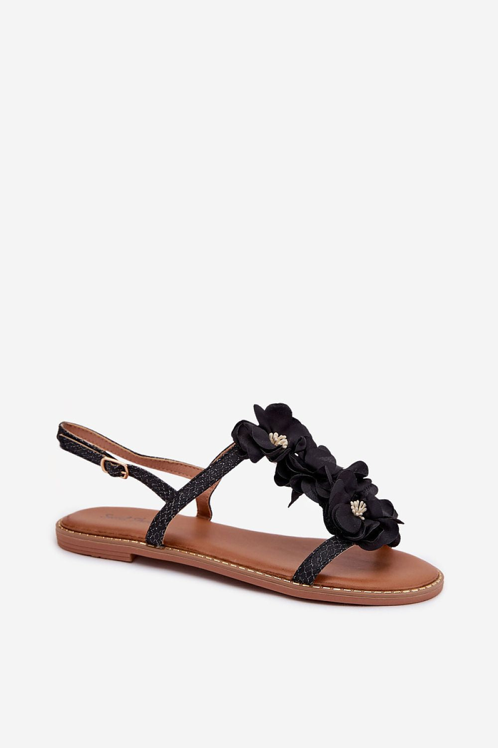 Women’s Floral Buckle Flat Sandals-Women's Sandals-LeStyleParfait