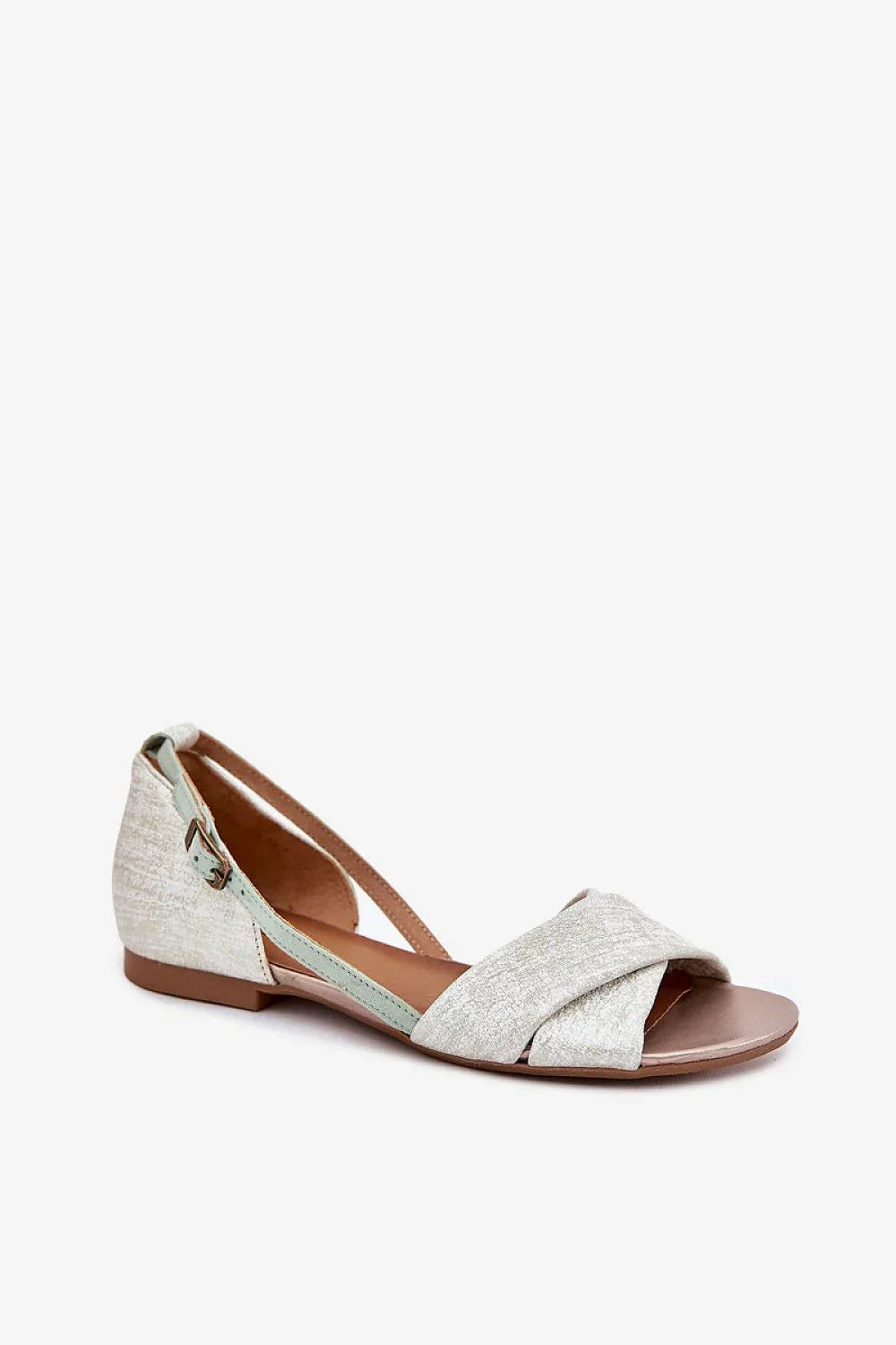Women’s Floral Leather Flat Sandals-Women's Sandals-LeStyleParfait