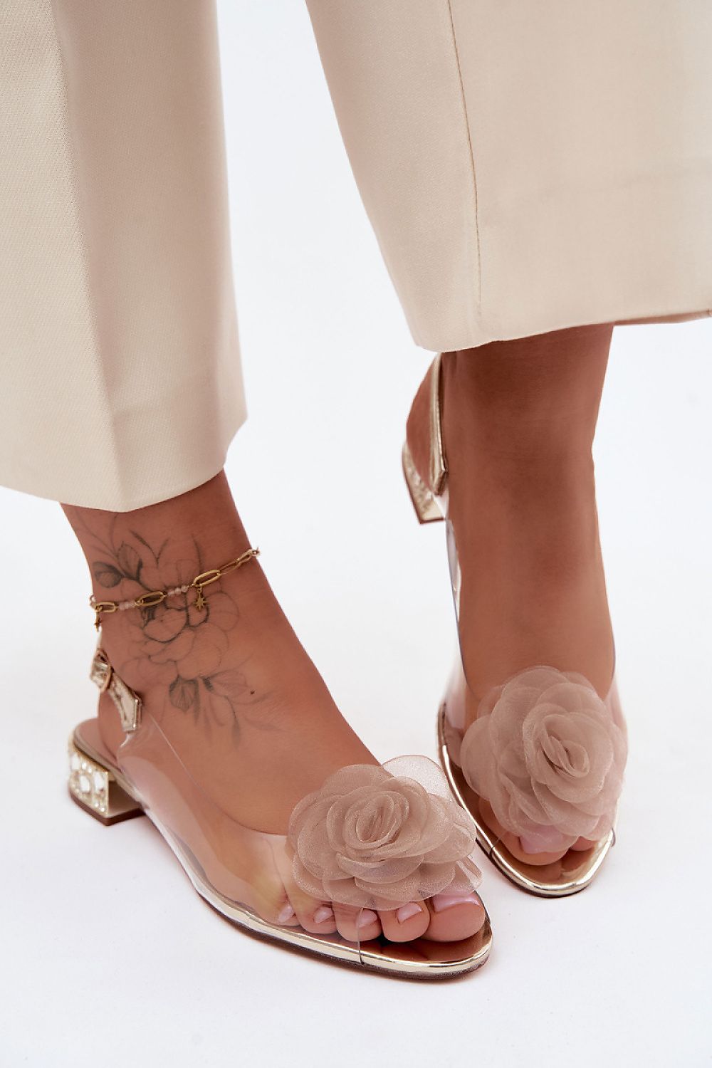 Women’s Floral Slingback Flat Sandals-Women's Sandals-LeStyleParfait