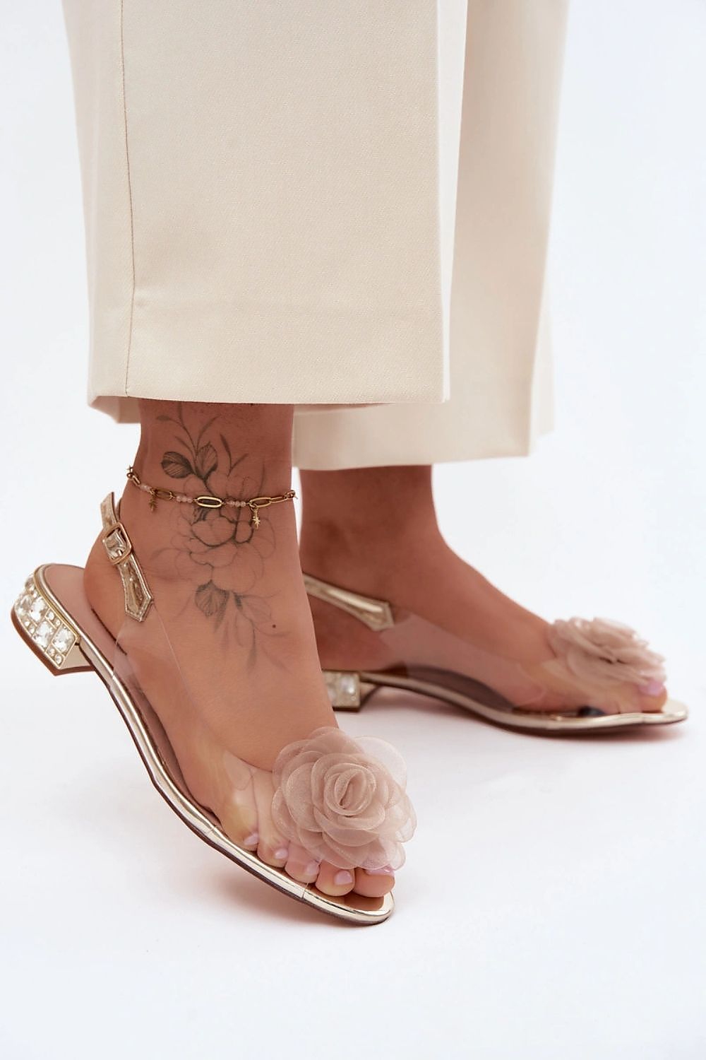 Women’s Floral Slingback Flat Sandals-Women's Sandals-LeStyleParfait