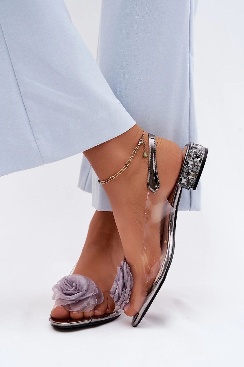 Women’s Floral Slingback Flat Sandals-Women's Sandals-LeStyleParfait