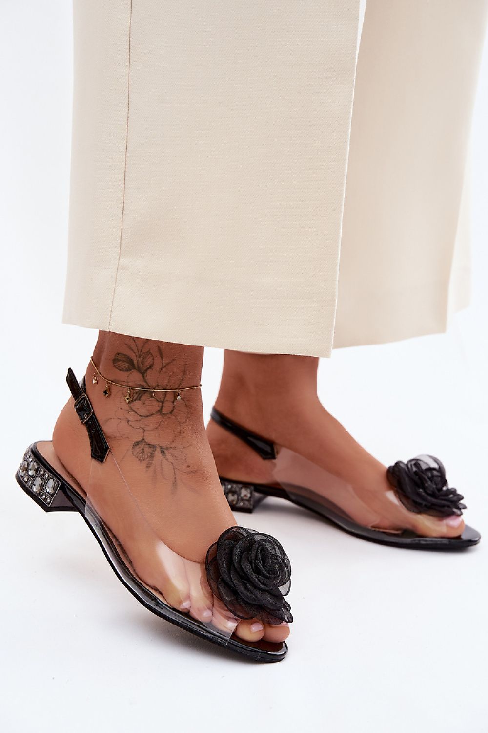Women’s Floral Slingback Flat Sandals-Women's Sandals-LeStyleParfait