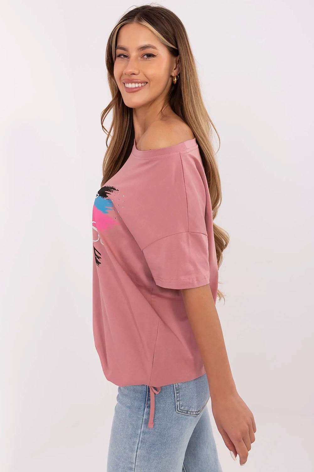 Women's Graphic Boat Neck T-Shirt — Black-Women T-Shirt-LeStyleParfait