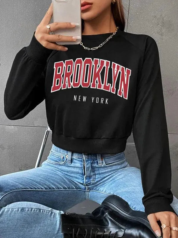 Women's Graphic Crewneck Casual Sweatshirt-Women Sweatshirt-LeStyleParfait