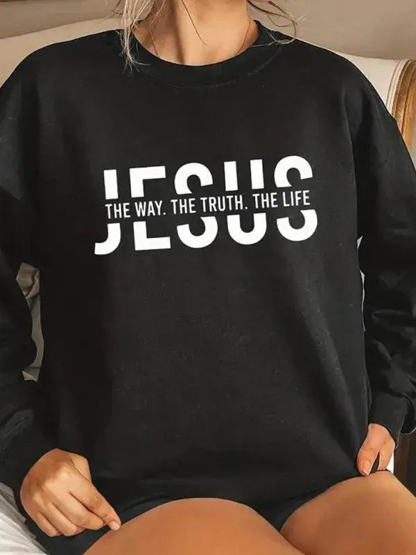 Women's Graphic Print Crewneck Sweatshirt-Women Sweatshirt-LeStyleParfait