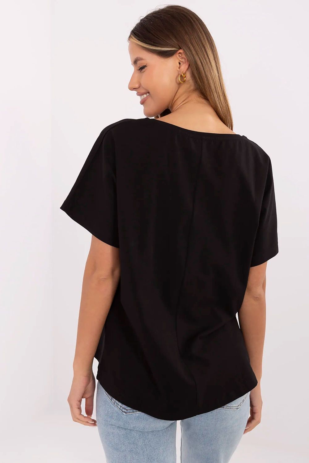Women's Graphic Round Neck T-Shirt — Black-Women T-Shirt-LeStyleParfait