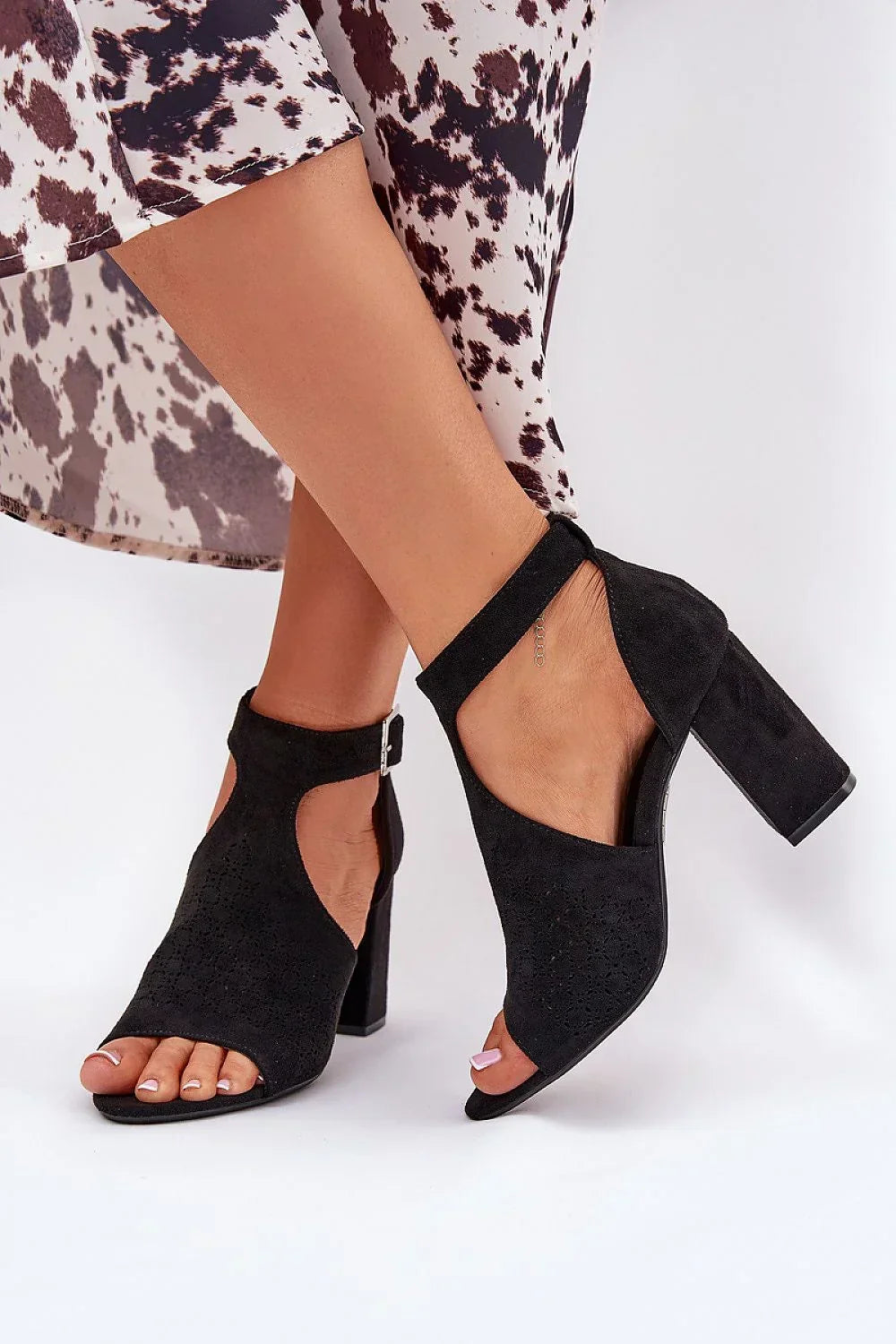 Women’s Lace Block Heel Sandals-Women's Sandals-LeStyleParfait