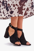Women’s Lace Block Heel Sandals-Women's Sandals-LeStyleParfait