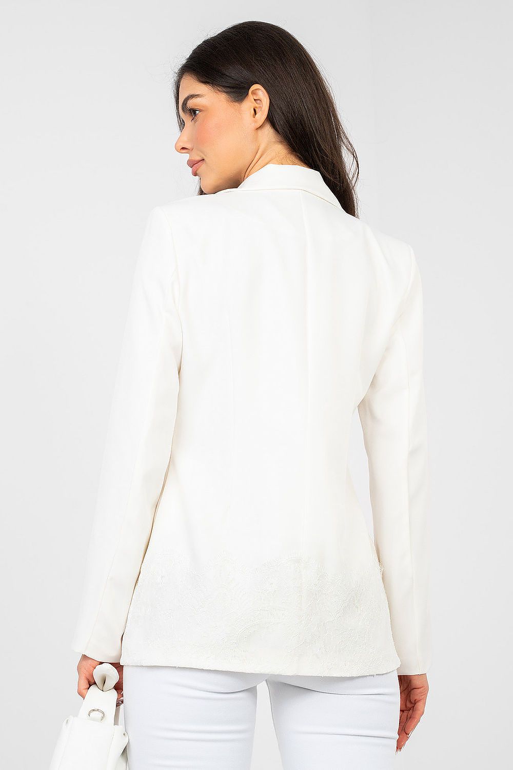 Women's Lace Trim Blazer Elegant Work Style-women's jacket-LeStyleParfait
