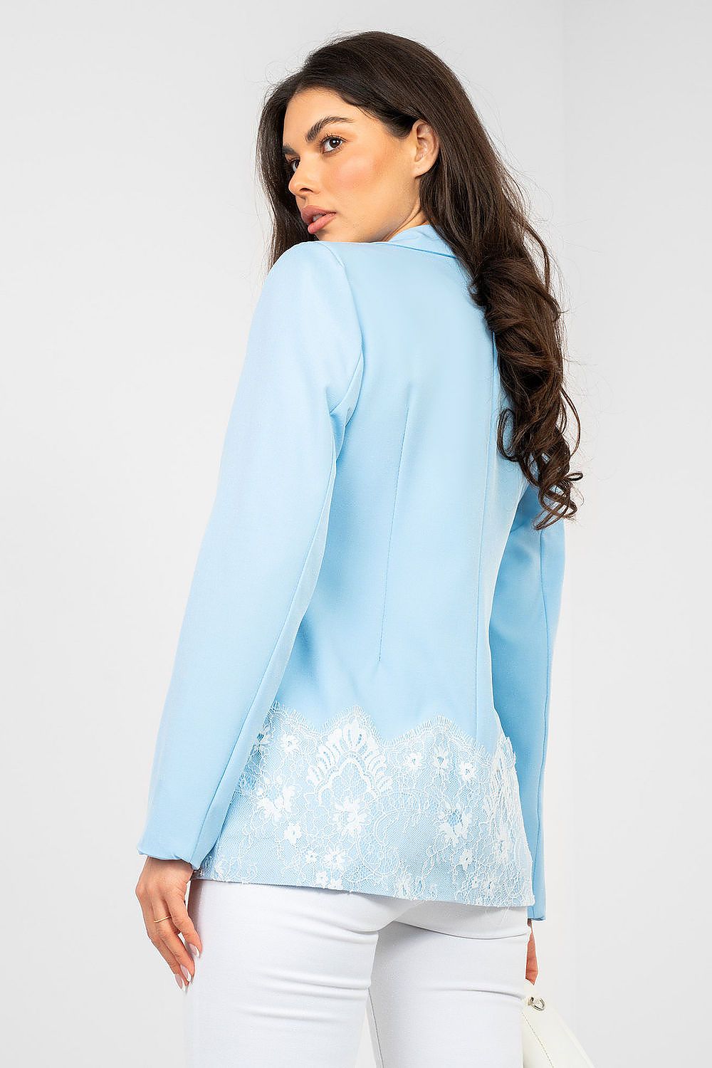 Women's Lace Trim Blazer Elegant Work Style-women's jacket-LeStyleParfait