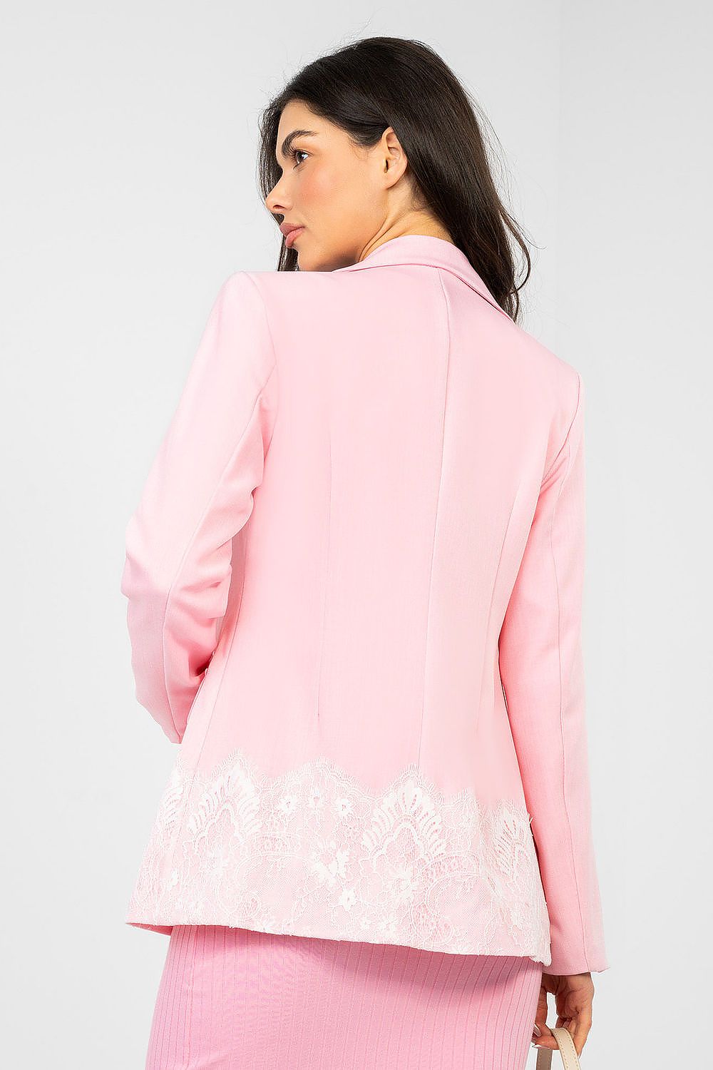 Women's Lace Trim Blazer Elegant Work Style-women's jacket-LeStyleParfait