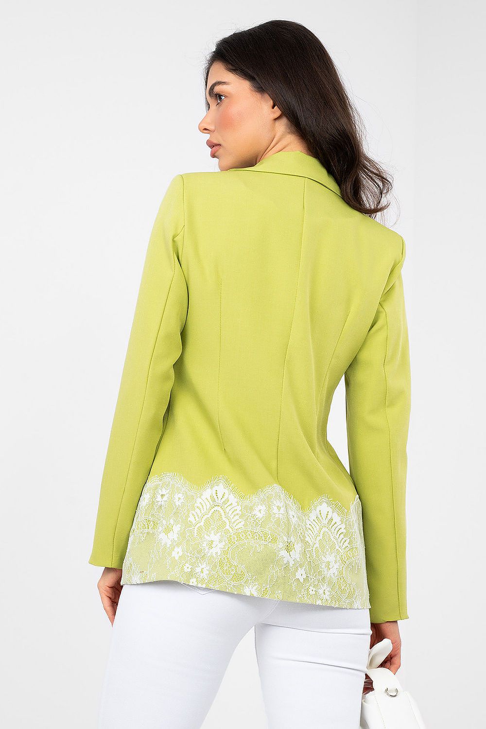 Women's Lace Trim Blazer Elegant Work Style-women's jacket-LeStyleParfait
