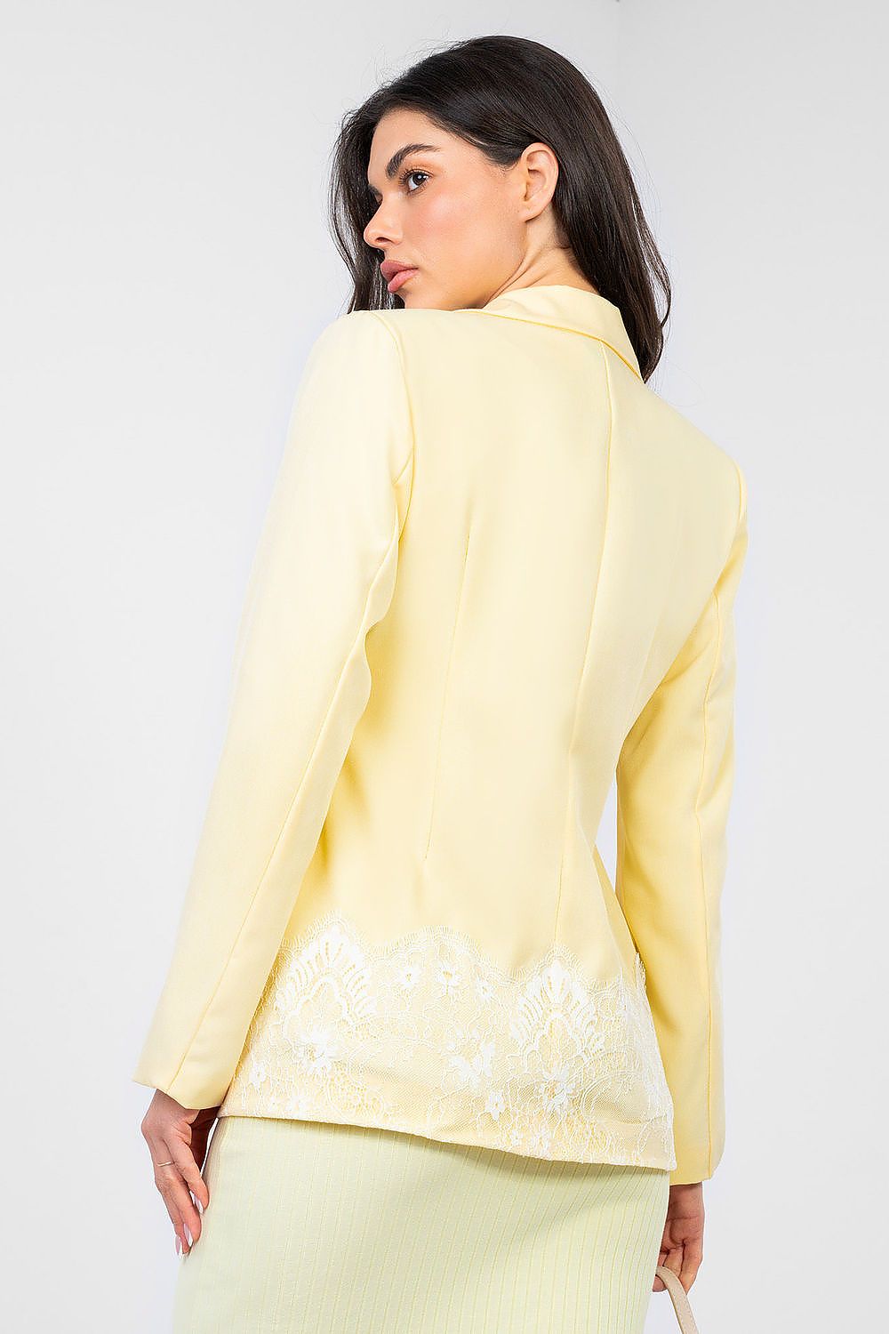 Women's Lace Trim Blazer Elegant Work Style-women's jacket-LeStyleParfait