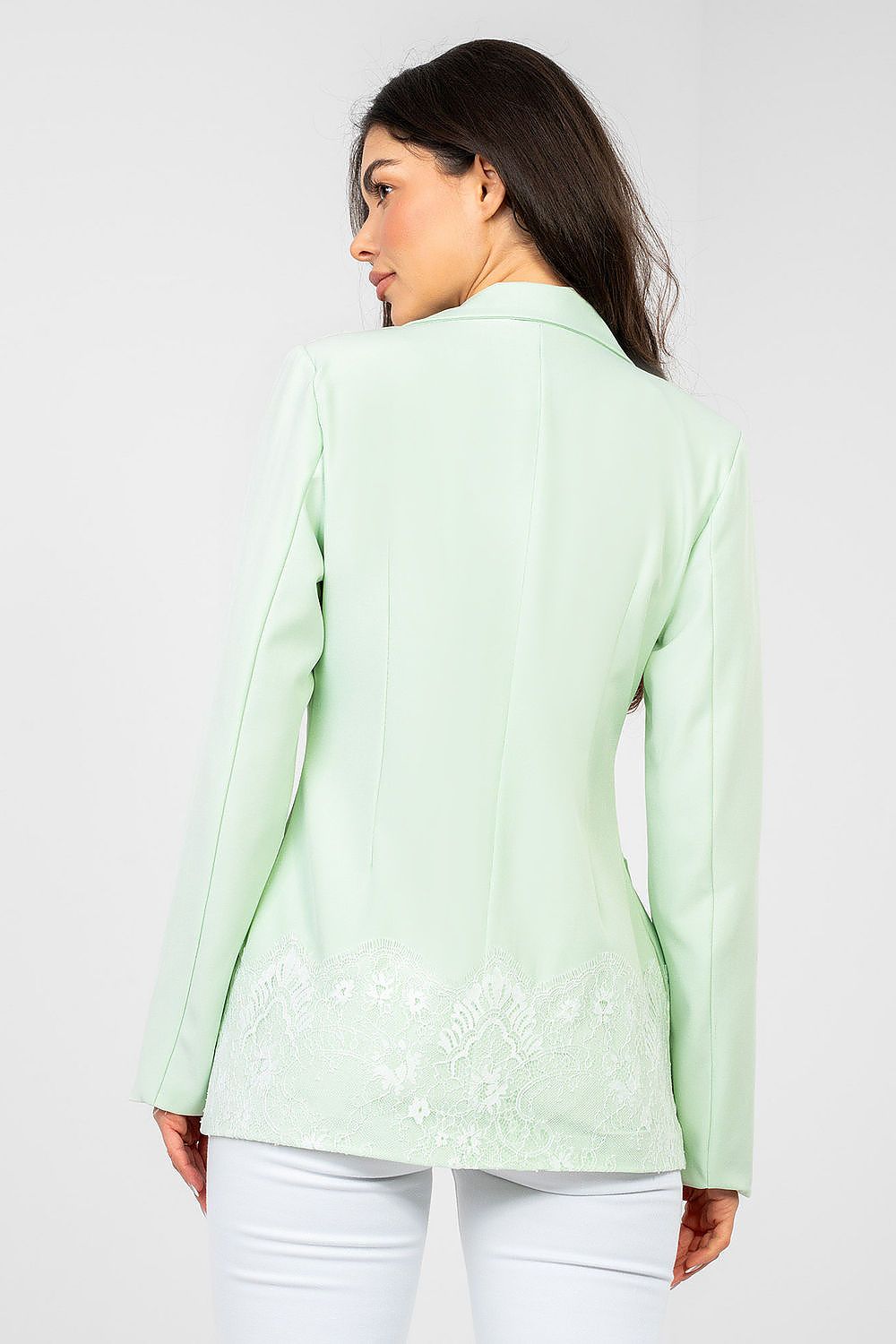 Women's Lace Trim Blazer Elegant Work Style-women's jacket-LeStyleParfait